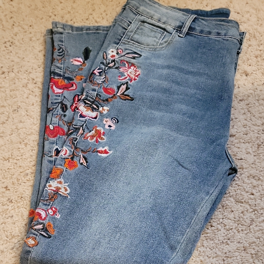 Emroidered Blue Jeans